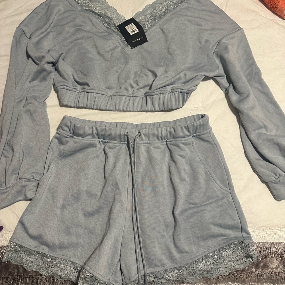 Crop top short set